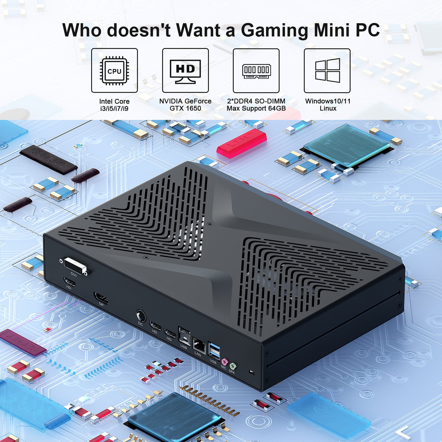 Gamimg DesKtop Computer I7 9700F Cool Fan Home Min Tiny Itx Oem Gaming Mini PC